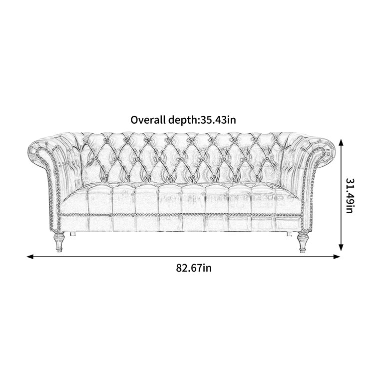 Canora Grey Shonnell 82.67'' Faux Leather Sofa Wayfair